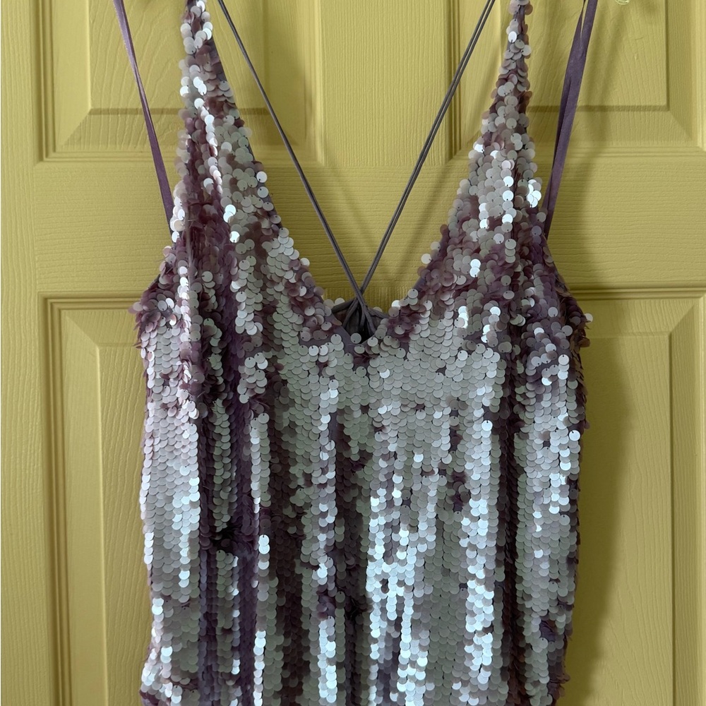 DKNY Lavender/Purple Vintage  Sequin CamisoleTop